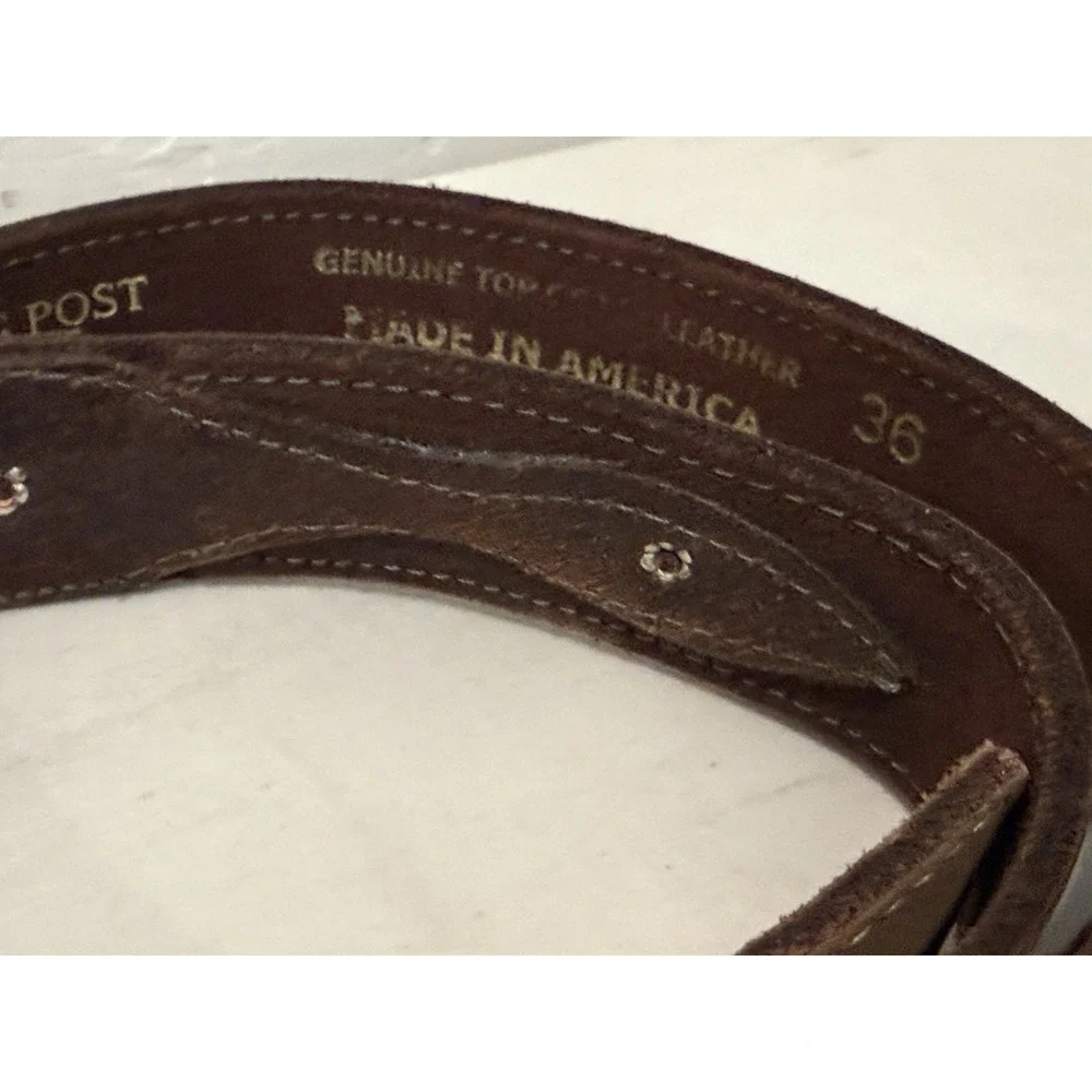 Bryce Canyon Trading Post Brown Top Grain Leather Western Belt Made in USA 36